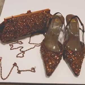 Beaded shoes & cocktail purse